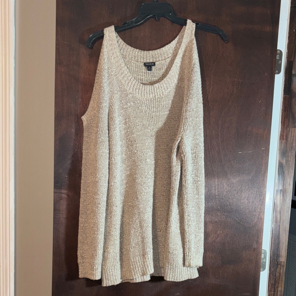 Torrid Women's Beige Cold Shoulder Sweater